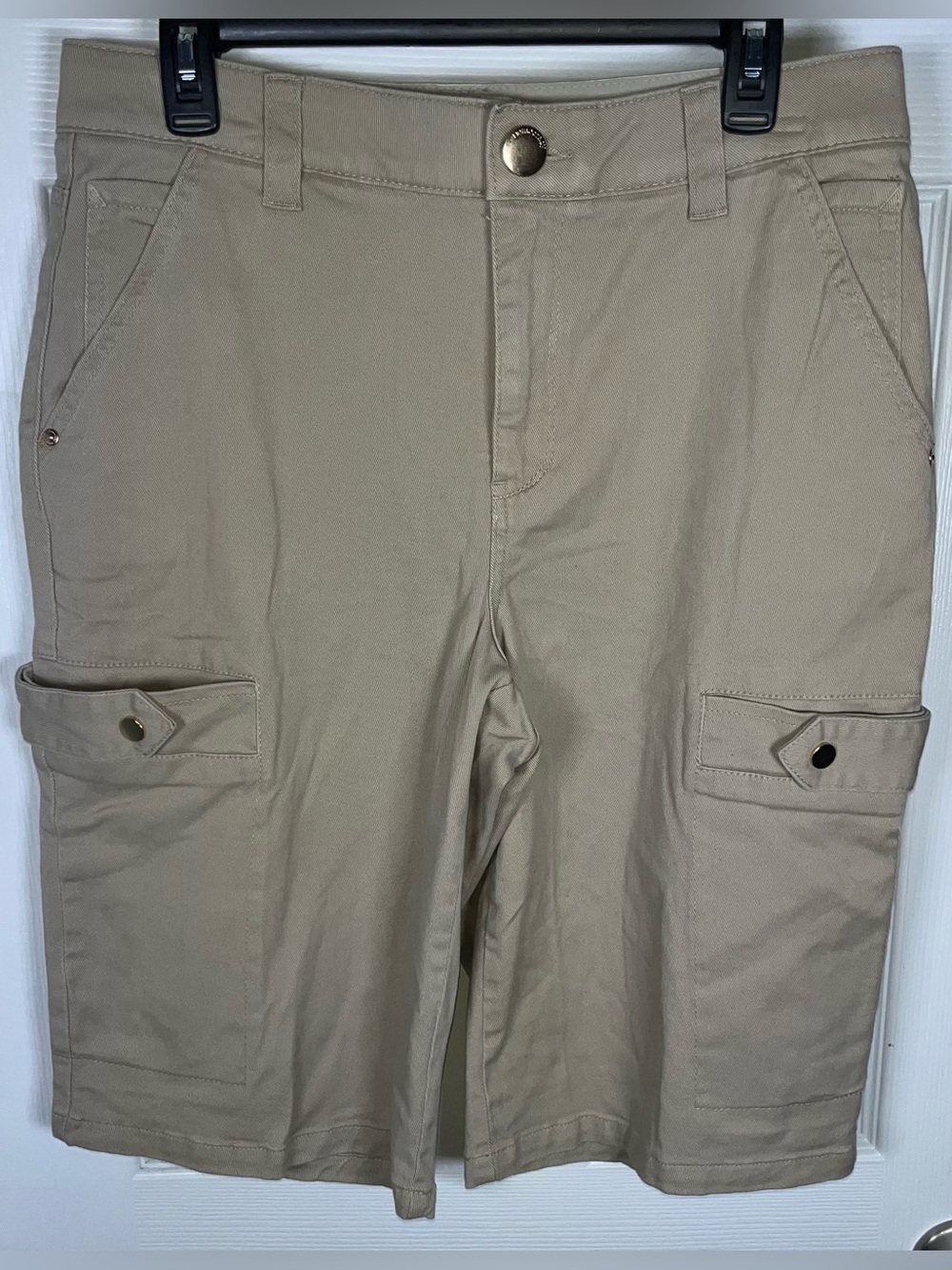 Women’s Democracy Ab Tech Bermuda Long Shorts Cargo Skyrise Size 10 Cotton Blend